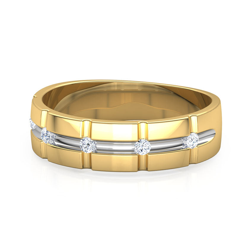 Aaron Grooved Diamond Band